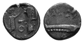 Phoenicia. Sidon. Time of Baalshallim II 401-366 BC. 1/16 Shekel AR 8mm, 0,83g