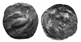 CILICIA, Mallos. Circa 425-385 BC. AR Obol. Swan flying right / Forepart of man-headed bull right. 9mm, 0,51g