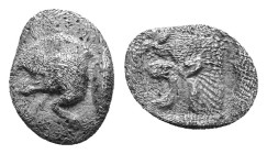 Mysia, Kyzikos. Circa 450-400 BC AR Hemiobol. 10mm, 0,29g