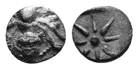 Ionia. Ephesos circa 500-420 BC. Tetartemorion AR 7mm, 0,32g