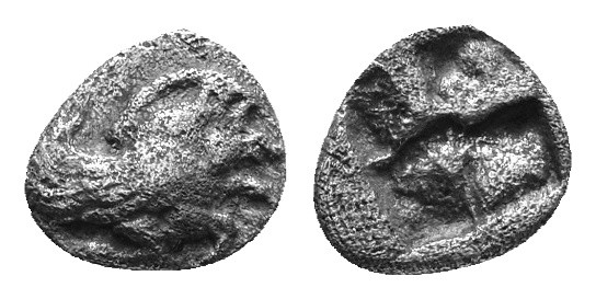 IONIA. Klazomenai. Circa 499-494 BC. AR Diobol 7mm, 0,27g