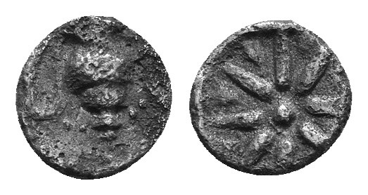 Ionia. Ephesos circa 500-420 BC. Tetartemorion AR 6mm, 0,28g