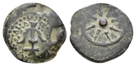 JUDAEA, Hasmoneans. Alexander Jannaios (Yehonatan). 103-76 BCE. Æ Prutah 15mm, 2,03g