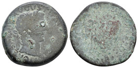 Commagene, Tiberius, Uncertain mint. 14-37 AD. AE Dupondius [TI] Caesar DIVI AVGVSTI F AVGVS[TVS], laureate head right / [PONT] MAXIM COS III IMP VII ...