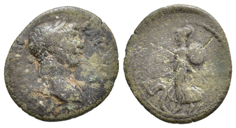 Pamphylia, Side. Trajan 98-117 AD. Laureate bust, with slight drapery. / Athena ...