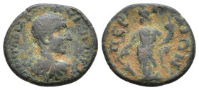 PAMPHYLIA. Perge. Trajanus Decius(?) (249-251). radiate, draped and cuirassed bust right. Rev: ΠЄΡΓΑΙΩΝ. Tyche standing left, holding rudder and cornu...