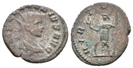Claudius II 268-270 AD, Antoninianus, Rome, 268-270 AD. IMP C CLAVDIVS AVG, radiate and draped bust r., Rv. VIRTVS AVG, soldier standing l., holding b...