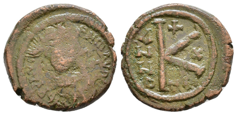 Maurice Tiberius. 582-602. Half Follis AE 22mm, 6,24g