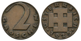 Austria. 2 Groschen 1925 AE 18mm, 3,27g