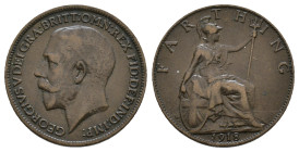 Great Britain. George V. 1910 – 1936 Farthing 1918. 20mm, 2,77g
