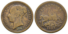 Great Britain Cumberland Jack Token "Victoria - To Hanover" 1837 AE 23mm, 5,65g