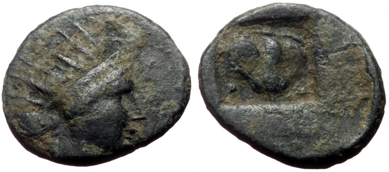 Bronze Æ
Rhodes, Caria, 188-84 BC
14 mm, 1,90 g