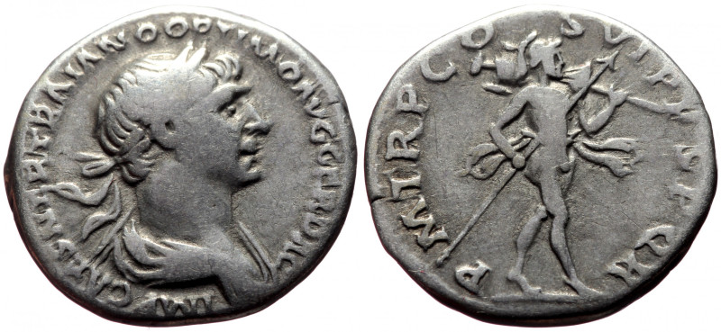 Denarius AR
Trajan (98-117)
Rome, AD 114-117
IMP CAES NER TRAIANO OPTIMO AVG ...