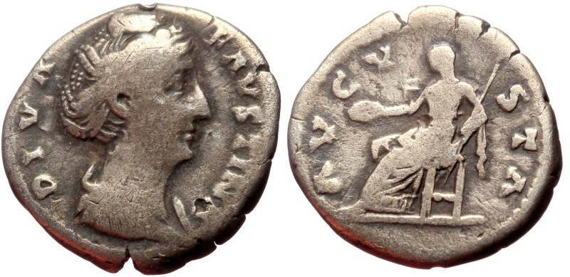 Denarius AR Diva Faustina Senior (Died 140/1), Rome, c. 146,
17 mm, 3,14 g