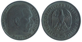 5 Mark AR
Hindenbuerg, 1935 A
Silver 900/1000
29 mm, 13,90 g
KM# 86, AKS# 27, J# 360