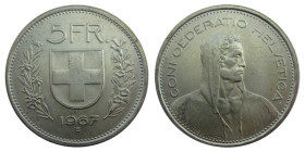 5 Francs AR
Switzerland, 1967
Silver 835/1000
31 mm, 15 g
KM# 40