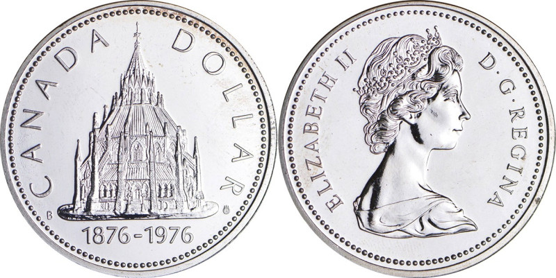 1 Dollar AR
Canada, Library of Parliament, 1976, Silver 500/1000
36 mm, 23 g