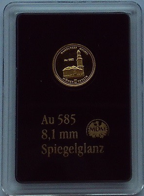 Germany, Gold 585/1000 8 mm, 0,28 g