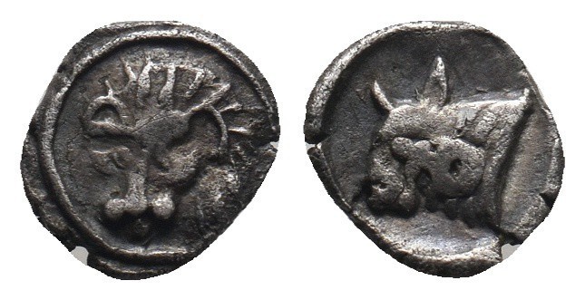 CARIA. Uncertain. Obol (Circa 400-340 BC).

Obv: Head of lion left.
Rev: Head...