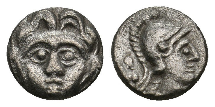 PISIDIA. Selge. Obol (Circa 350-300 BC).

Obv: Facing gorgoneion.
Rev: Helmeted ...