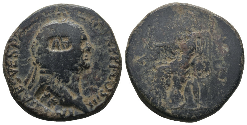 VESPASIAN (69-79). Sestertius. Rome.
Obv: IMP CAES VESPASIAN AVG P M TR P P P CO...