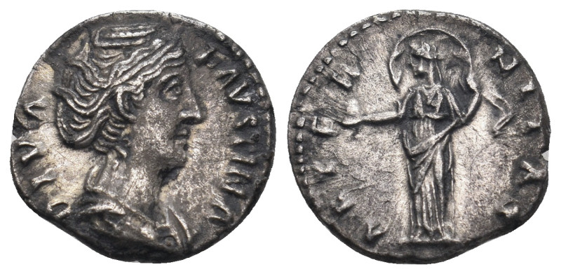 DIVA FAUSTINA I (Died 140/1). Denarius. Rome.
Struck under Antoninus Pius.

Obv:...