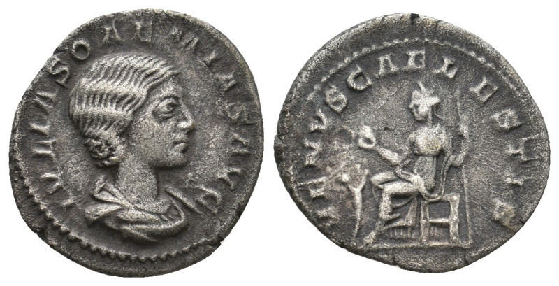 JULIA SOEMIAS (Augusta, 218-222). Denarius. Rome.

Obv: IVLIA SOAEMIAS AVG.
Drap...