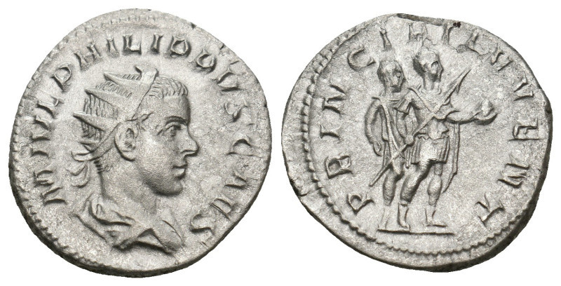 PHILIP II (Caesar, 244-247). Antoninianus. Rome.

Obv: M IVL PHILIPPVS CAES.
Rad...