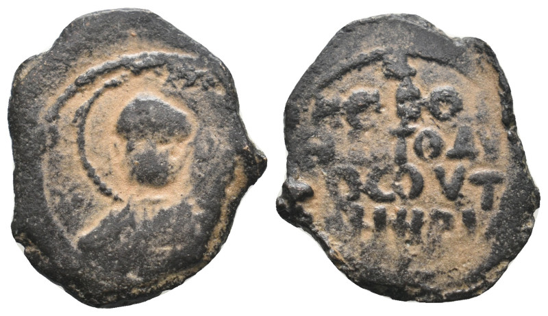 CRUSADERS. Antioch. Tancred (Regent, 1101-1112). Follis.
 
Obv: O ΠΕ/ΤΡΟΣ.
 Nimb...