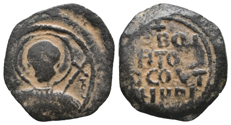 CRUSADERS. Antioch. Tancred (Regent, 1101-1112). Follis.
 
Obv: O ΠΕ/ΤΡΟΣ.
 Nimb...