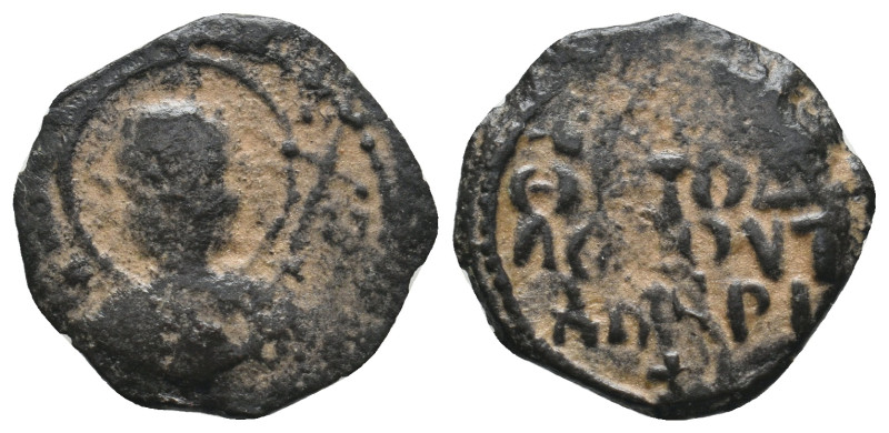 CRUSADERS. Antioch. Tancred (Regent, 1101-1112). Follis.
 
Obv: O ΠΕ/ΤΡΟΣ.
 Nimb...