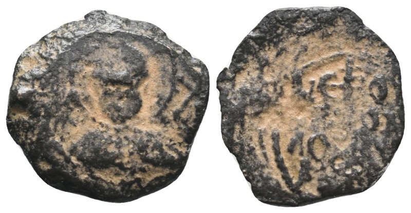 CRUSADERS. Antioch. Tancred (Regent, 1101-1112). Follis.
 
Obv: O ΠΕ/ΤΡΟΣ.
 Nimb...