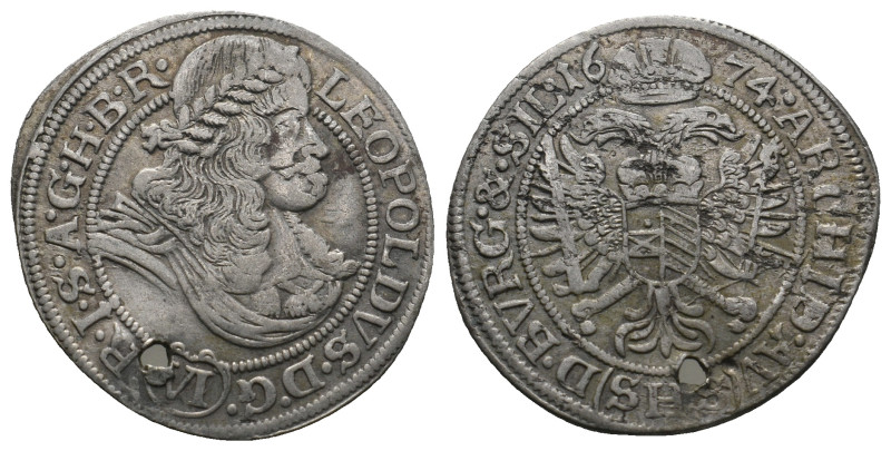 HOLY ROMAN EMPIRE. Leopold I (1657-1705). 6 Kreuzer (1674). Wien (Vienna).

Obv:...