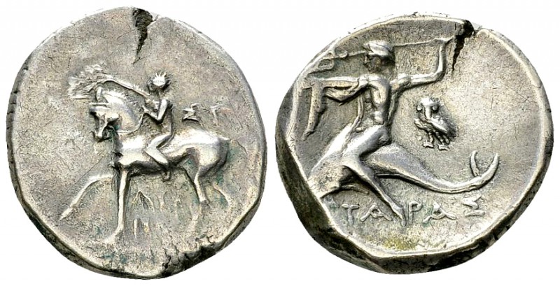 Tarentum AR Nomos, c. 275-235 BC 

Calabria, Tarentum. AR Nomos (20-21 mm, 6.4...