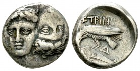 Istros AR Drachm, 4th Century BC 

Moesia, Istros. AR Drachm (16-17 mm, 5.54 g), c. 4th Century BC. 
Obv. Facing male heads. 
Rev. IΣTPIH, sea-eag...