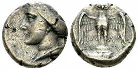 Amisos AR Drachm, c. 400-300 BC 

Pontos, Amisos. AR Drachm (15-16 mm, 3.96 g), c. 400-300 BC.
Obv. Head of to Hera left, wearing ornamented stepha...