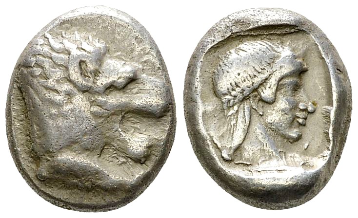 Knidos AR Drachm, c. 475-460 BC 

Caria, Knidos. AR Drachm (14-17 mm, 6.01 g),...