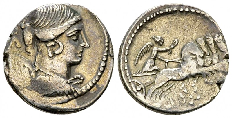 T. Carisius AR Denarius, 46 BC 

T. Carisius. AR Denarius (17 mm, 3.86 g), Rom...