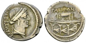 L. Lollius Palikanus AR Denarius, 45 BC 

L. Lollius Palikanus. AR Denarius (19-20 mm, 3.60 g), Rome, 45 BC.
Obv. LIBERTATIS, Diademed head of Libe...