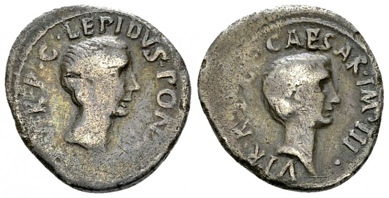 M. Aemilius Lepidus and Octavianus AR Denarius, 43 BC 

M. Aemilius Lepidus an...