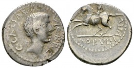 Octavianus AR Denarius, 41 BC 

Octavianus. AR Denarius (17-18 mm, 3.73 g), 41 BC, mint moving with Octavianus.
Obv. C.CAESAR.III.VIR.R.P.C, Bare h...