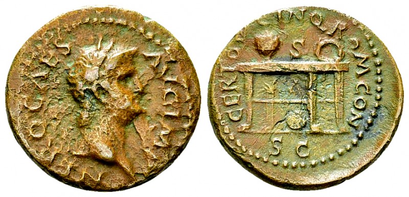 Nero AE Semis, c. 64 AD 

Nero (54-68 AD). AE Semis (17-18 mm, 3.13 g), Rome, ...
