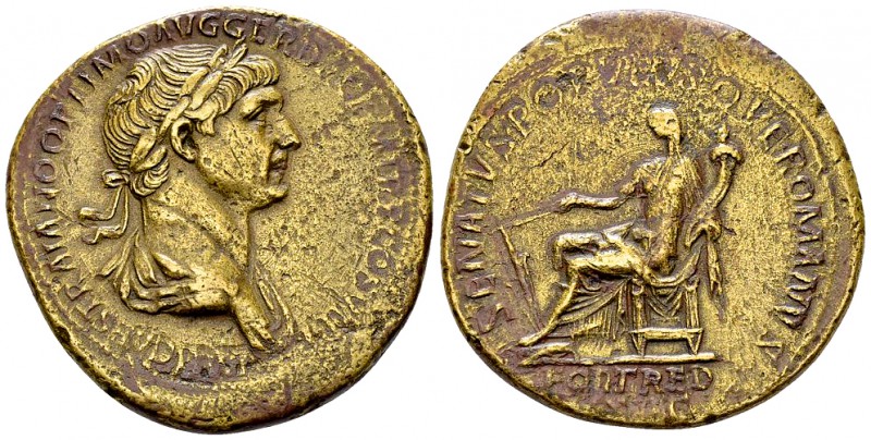 Traianus AE Sestertius, Fortuna reverse 

Traianus (98-117 AD). AE Sestertius ...