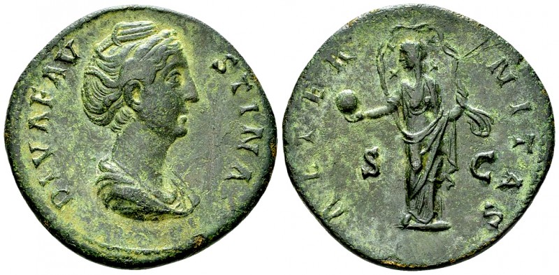 Diva Faustina AE Sestertius, Aeternitas reverse 

Antoninius Pius (138-161) fo...
