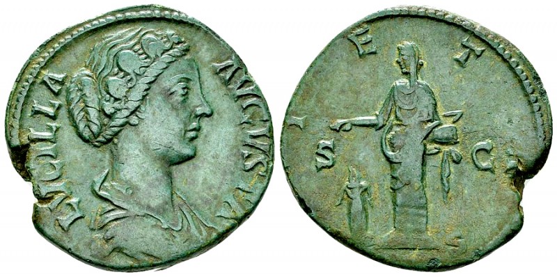 Lucilla AE Sestertius, Pietas reverse 

Marcus Aurelius (161-180 AD) for Lucil...