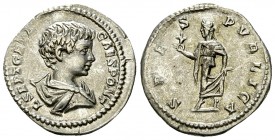 Geta AR Denarius, very rare 

Septimius Severus (193-211) for Geta Caesar (198-209 AD). AR Denarius (19 mm, 3.33 g), Rome, c. 199 AD.
Obv. L SEPT G...