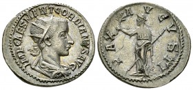 Gordian III Pius AR Antoninianus, clashed dies 

Gordian III Pius (238-244 AD). AR Antoninianus (21-23 mm, 4.46 g), Antioch, 238-239.
Obv. IMP CAES...