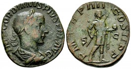 Gordianus III AE Sestertius, emperor reverse 

Gordianus III (238-244 AD). AE Sestertius (27-30 mm, 19.30 g), Roma, 241 AD. 
Obv. IMP GORDIANVS PIV...