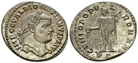 Diocletianus silvered AE Nummus, Cyzicus mint 

Diocletianus (284-305 AD). Silvered AE Nummus (25-27 mm, 8.29 g), Cyzicus, 295/296 AD.
Obv. IMP C C...