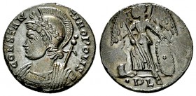 Constantine I AE Nummus, Constantinopolis 

Constantine the Great (306-337 AD). Commemorative Series. AE Nummus (16 mm, 2.50 g), Lugdunum, c. 330/33...